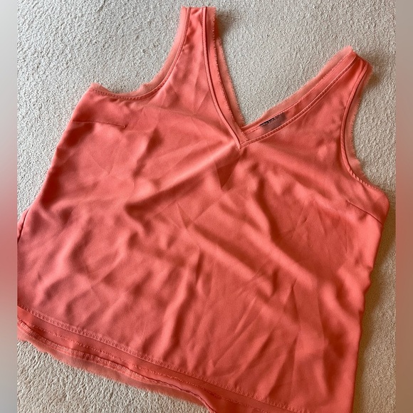 NWOT Halogen Coral V-Neck Sleeveless Blouse - Picture 3 of 11